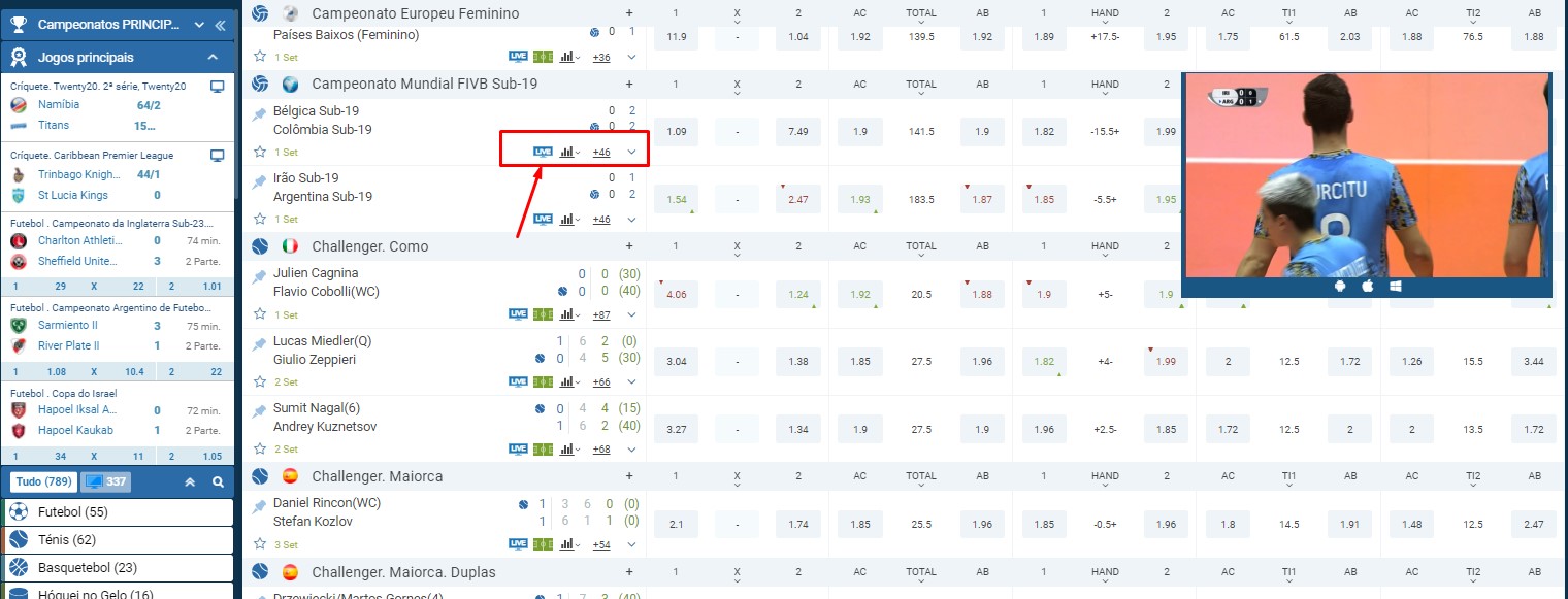 1xbet live em Portugal