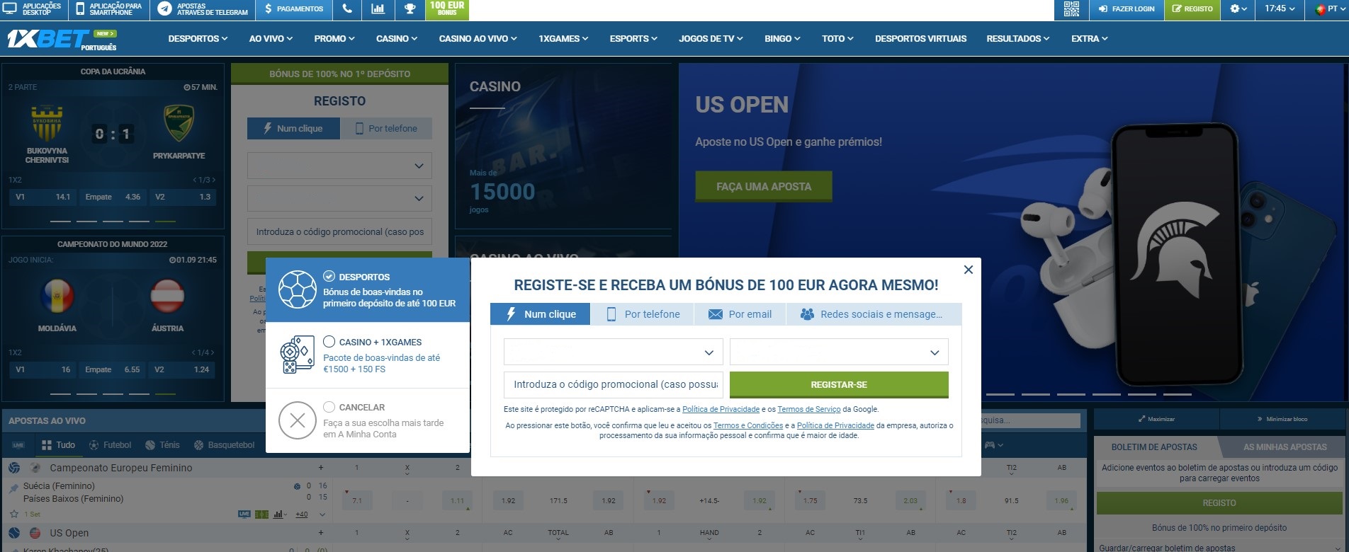 cadastrar na 1xbet Portugal